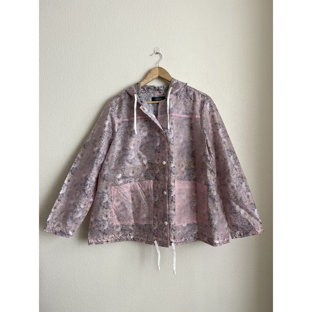Coffeeshop New York Women’s Lined Rain Jacket Floral Size 1X - Picture 3 of 13